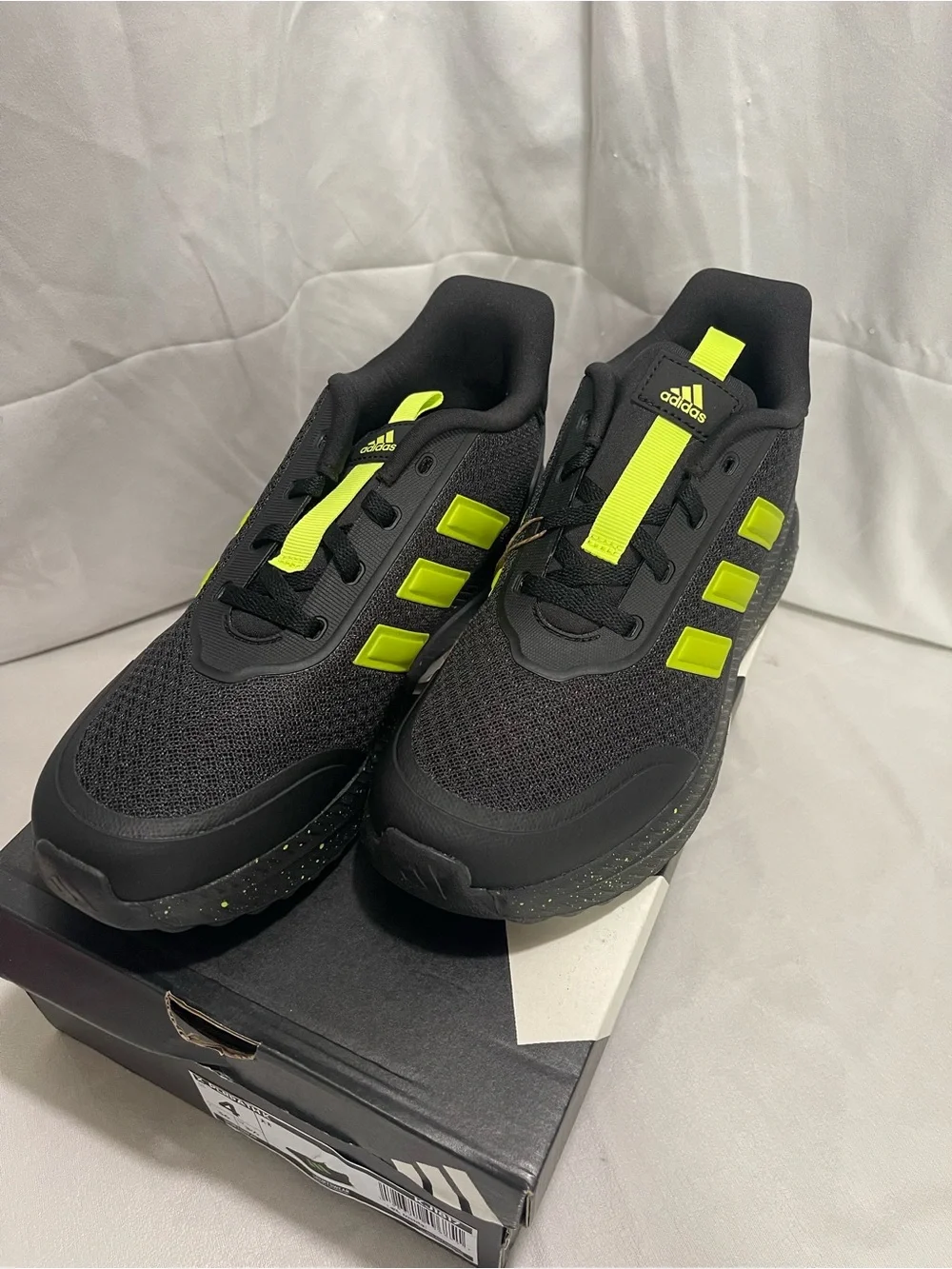 Adidas X_PLR Path K Kids Sneakers Black Volt Green Size 4 NIB KJ1817 NEW